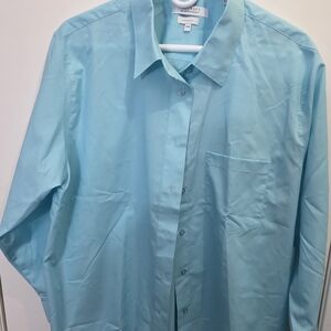 Foxcroft Light Blue Button-Down Shirt